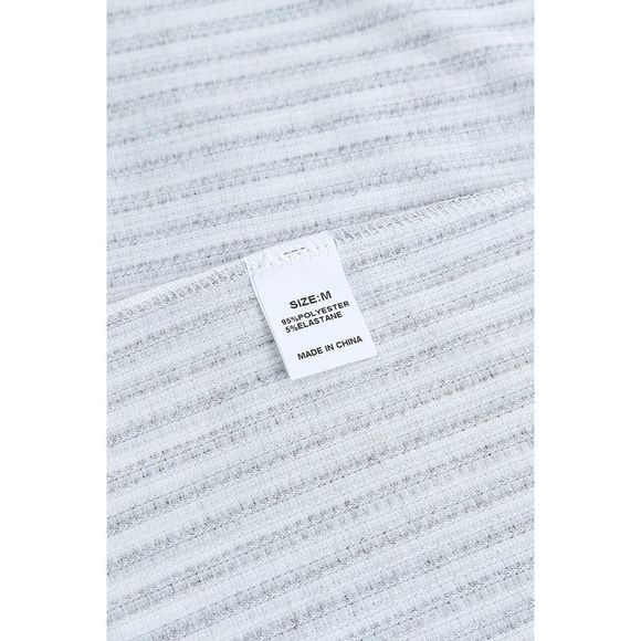 Azura Exchange  Gray Crew Neck Ruffled Striped Tank Top - Picture 14 of 15